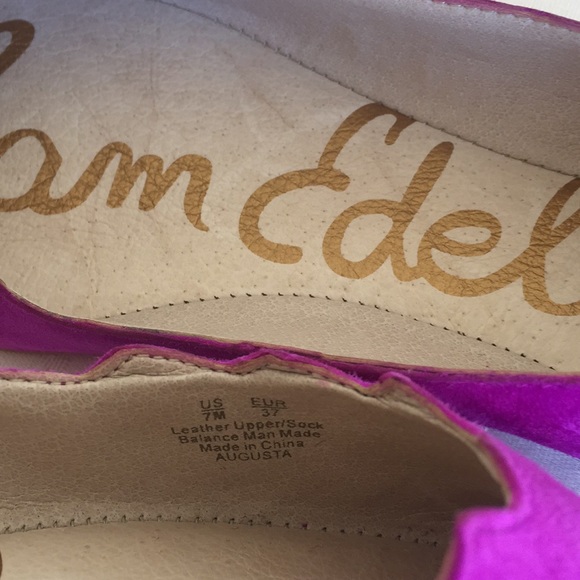 Sam Edelman scallop Augusta Fuchsia flats - Picture 9 of 12